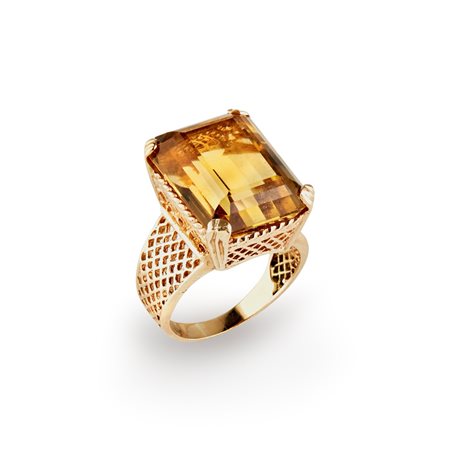 Anello con pietra gialla