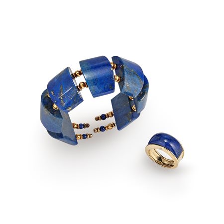 Anello e bracciale con lapislazzuli