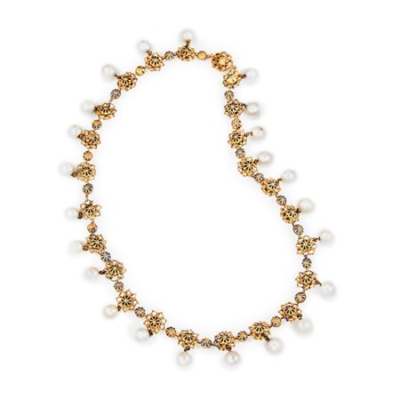Collana con perle e smalti