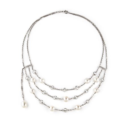 Collana con perle e zirconi