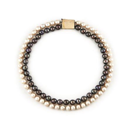 Collana a due fili di perle coltivate