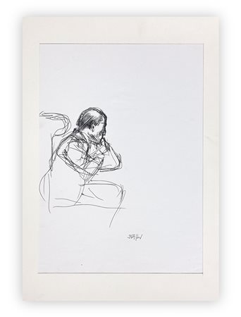 ALBERTO SUGHI (1928-2012) - Uomo Seduto In Nero, 2002