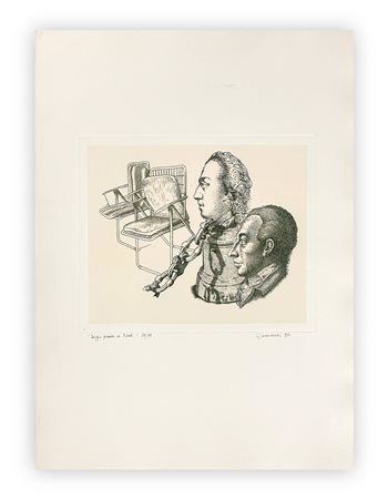 GIUSEPPE GUERRESCHI (1929-1985) - Doppio ritratto Füssli, 1981
