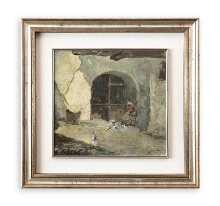 ANGIOLO ALEBARDI (1883-1969) - Senza Titolo (Figura in un interno)