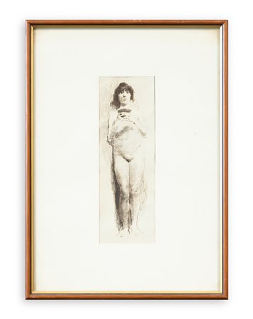 ATTRIBUIBILE A GAETANO PREVIATI (1852-1920) - Senza Titolo (Figura femminile)