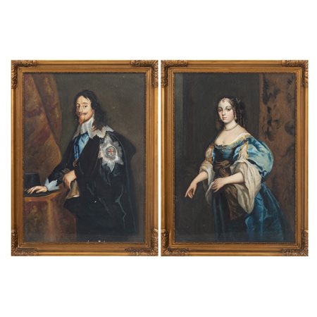 PITTORE INGLESE DEL XIX SECOLO, Coppia di pastelli su carta