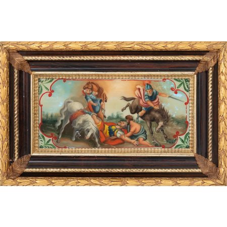 PITTORE SICILIANO DEI PRIMI DEL '900, Pittura su vetro