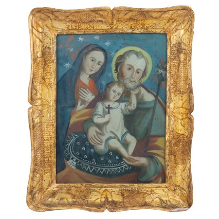 PITTORE SICILIANO DEL XIX SECOLO, Pittura su vetro