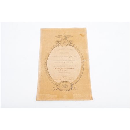 DIPLOMA DEL CASINO DELLE ARTI DI PALERMO CON AUTOGRAFI ...