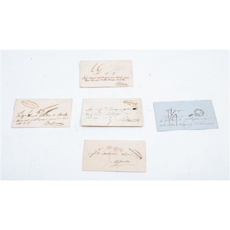 CINQUE LETTERE PREFILATELICHE DEL PERIODO 1846– 1862