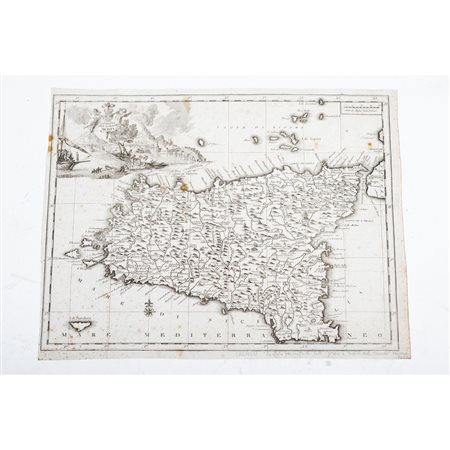 CARTA GEOGRAFIA DELL'ISOLA DI SICILIA