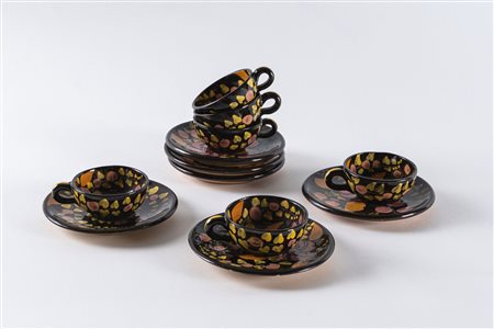 Servizio da caffè.Albisola, 1925-1930.Servizio in ceramica da 6 persone...