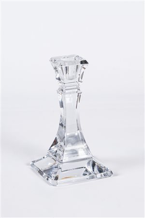 Candelabro.Tiffany & Co.Cristallo a guisa neoclassica.Altezza 18 cm.Marca:...
