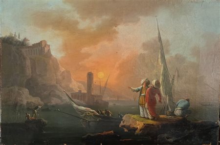 Marina con pescatori