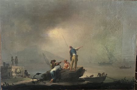 Marina con pescatori