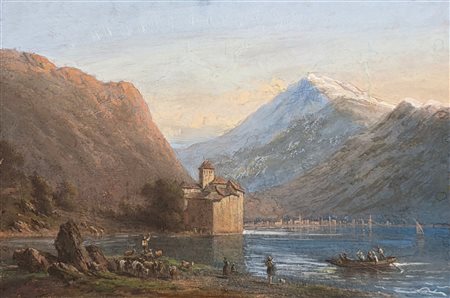 Paesaggio e Chateau de Chillon