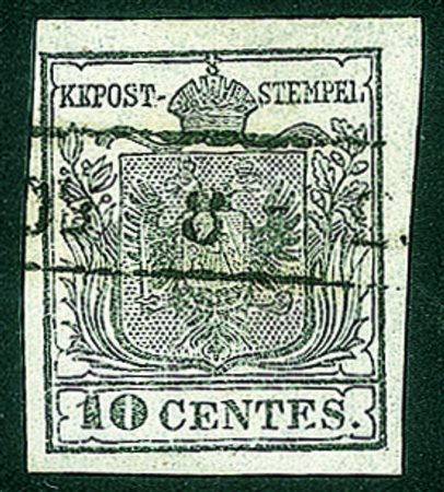 Antichi Stati Italiani - Lombardo Veneto - 1850 c.10 grigio argentoI tiratura...
