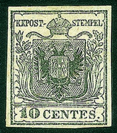 Antichi Stati Italiani - Lombardo Veneto - 1850 c.10 grigio neroI tiratura...