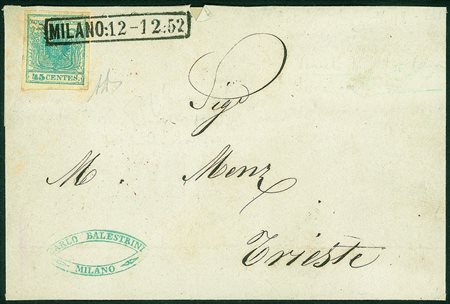 Antichi Stati Italiani - Lombardo Veneto - Carta a coste verticali - 45 cent...
