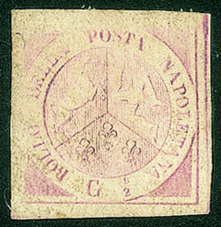 Antichi Stati Italiani - Napoli - 1858 gr. 1/2 rosa brunastro I tavola...