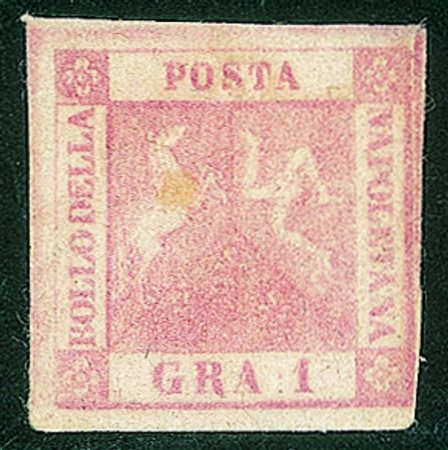 Antichi Stati Italiani - Napoli - 1858 gr. 1 rosa lillaceo I tavola...