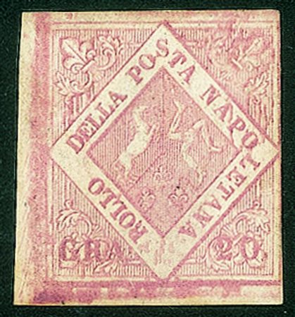 Antichi Stati Italiani - Napoli - 1858 gr.20 rosa brunastro I tavola...