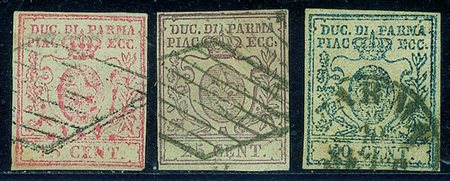 Antichi Stati Italiani - Parma - 1857/58 Terza emissione la serie (9/11)Usata