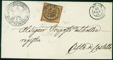 Antichi Stati Italiani - Stato Pontificio - Lettera affrancata con 3 baj...