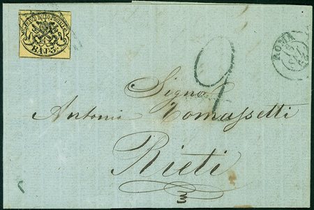 Antichi Stati Italiani - Stato Pontificio - Lettera affrancata con 3 baj...