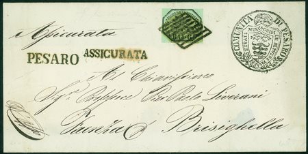 Antichi Stati Italiani - Stato pontificio - Fascetta assicurata con 6 baj (7)...