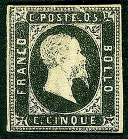Antichi Stati Italiani - Sardegna - 1851 c.5 nero (1)Nuovo con gomma...
