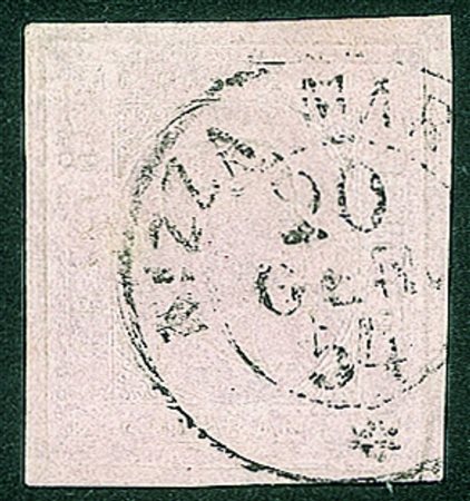 Antichi Stati Italiani - Sardegna - 1853 - 40 cent rosa chiaro (6) con...