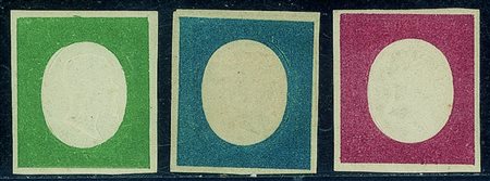 Antichi Stati Italiani - Sardegna - 1854 - Non Emessi (10/12) la serie di tre...