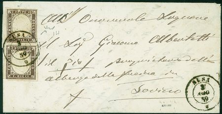 Antichi Stati Italiani - Sardegna - Lettera da SUSA 3 AGO.59 affrancata con...
