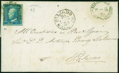 Antichi Stati Italiani - Sicilia - Lettera da Siracusa a Palermo 10 maggio...