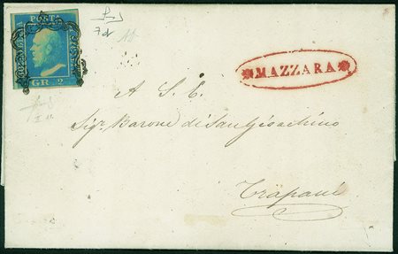 Antichi Stati Italiani - Sicilia - Lettera da Mazzara a Trapani 22 gennaio...