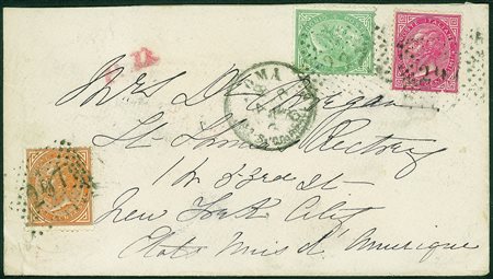 Regno - Vittorio Emanuele II - Tricolore - Busta dal Consolato Generale degli...