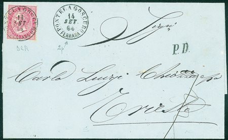 Regno - Vittorio Emanuele II - Lettera con 40 cent DLR (L20) isolato da...