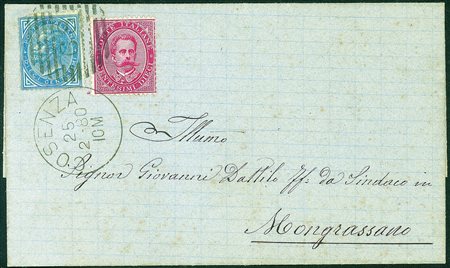 Regno - Umberto I - Splendida lettera da COSENZA 25 FEB.80Per Mongrassano...