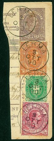 Regno - Umberto I - Frammento di bollettino pacchi da 2,70 lire Umberto I con...