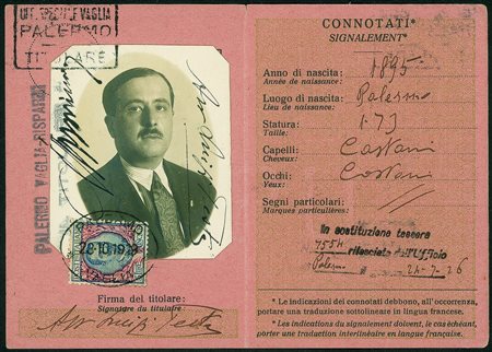 Regno - Vittorio Emanuele III - Floreale 5 lire (78) isolato su tessera...