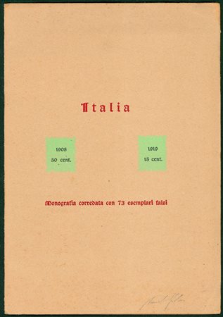 Regno - Vittorio Emanuele III - 1908/1919 - Splendido libretto edizioni...