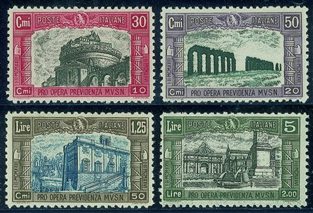 Regno - Vittorio Emanuele III - 1928 - Milizia con colori diversi (220A/223A)...
