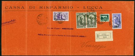 Regno - Vittorio Emanuele III - Raccomandata ventiquattro porti da LUCCA...