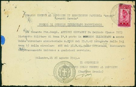 Regno - Vittorio Emanuele III - 1943 - Regio Esercito - Piccolo insieme del...