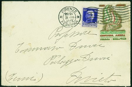 Regno - Posta Aerea - Crociera Aerea Italia Brasile - Erinnofilo su lettera...