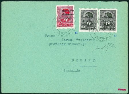Occupazioni II guerra mondiale - Montenegro - Saggio del 1,50 din con prova...