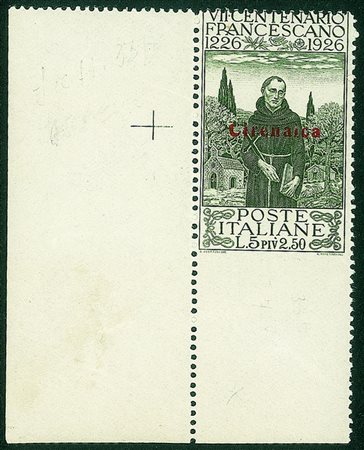 Colonie - Cirenaica - 1926 - 5 lire S.Francesco (31ca)Non dentellato in basso...