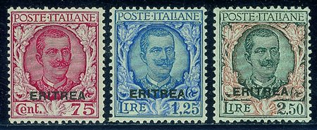 Colonie - Eritrea - 1926 - Soprastampati (113/115) - serie completaGomma...