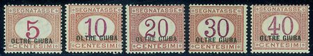 Colonie - Oltre Giuba - 1925 - Soprastampati (1/10) - serie completaGomma...